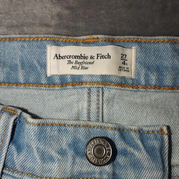 Abercrombie &‎ Fitch The Boyfriend Mid Rise blue jeans distressed vintage Y2K - Picture 2 of 10